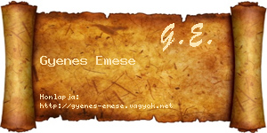 Gyenes Emese névjegykártya